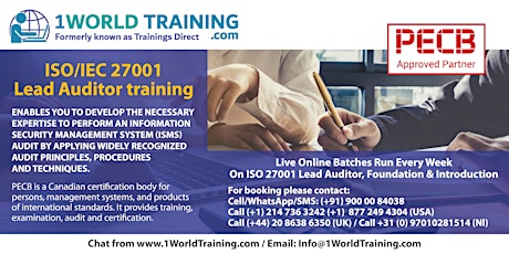 PECB ISO 27001 Lead Auditor Course tickets