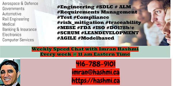 Weekly Speed Chats on various topics around #agile #sdlc #alm #requirements