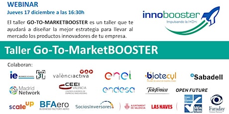 Imagen principal de Taller GO-TO-MARKETBOOSTER_17 Dic