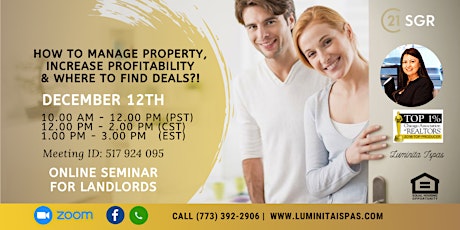 Seminar for landlords "How to Manage Property & Increase Profitability?" primary image