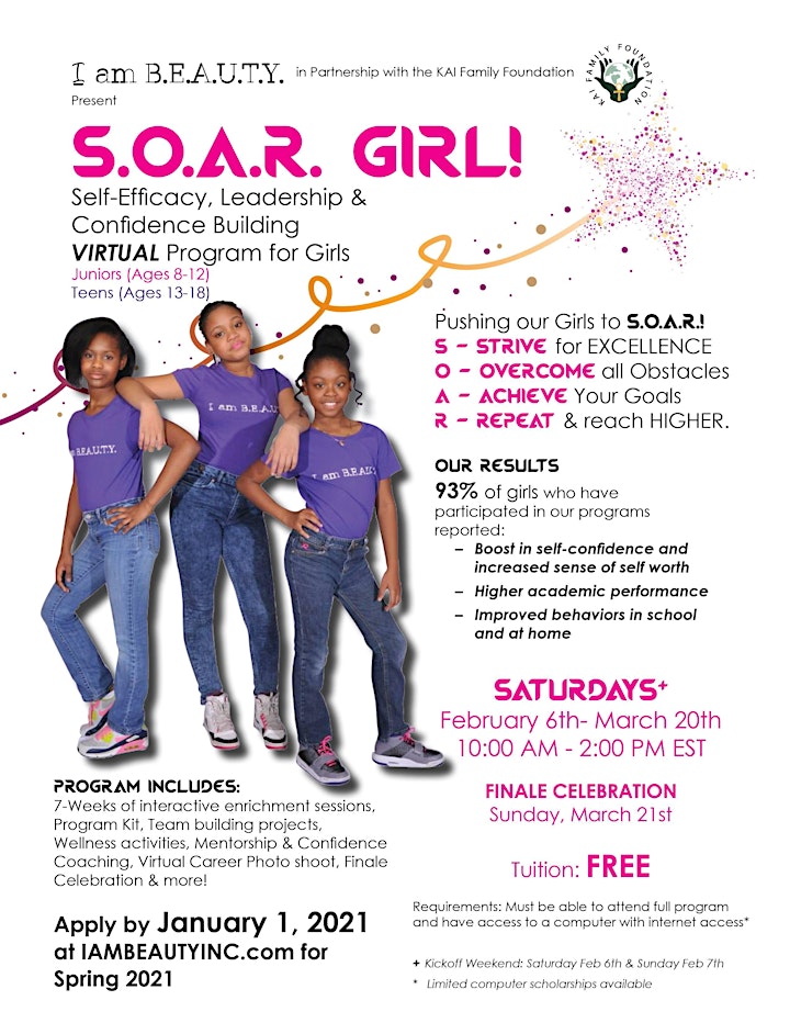 
		S.O.A.R. Girl! Self-Efficacy, Leadership & Confidence Building Program image
