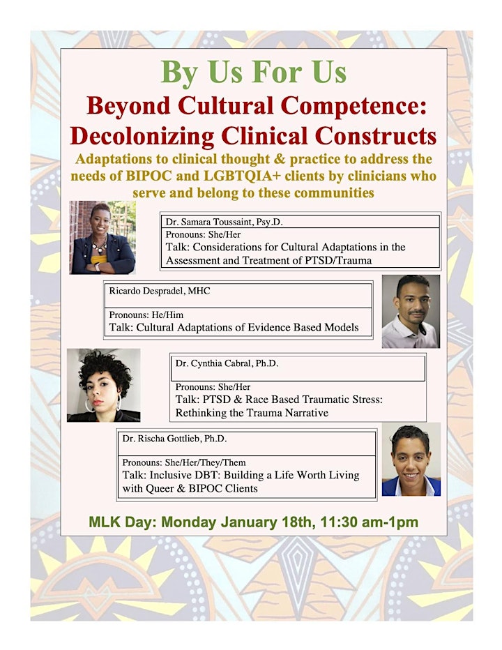 By Us For Us  Beyond Cultural Competence: Decolonizing Clinical Constructs image