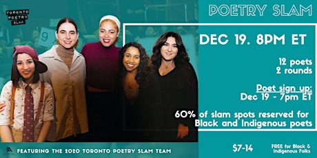 Toronto Poetry Slam Online ft. the 2020 TPS team! primary image