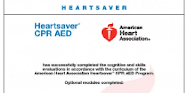 Heartsaver CPR AED eCard: ADAMS NETWORK INSTRUCTORS ONLY