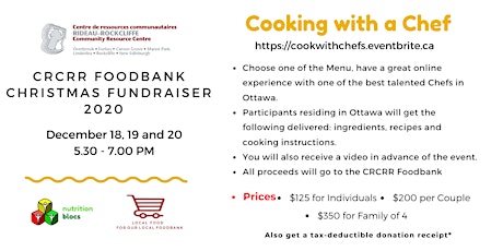 Cooking with a Chef - Rideau Rockcliffe CRC Foodbank Christmas Fundraiser
