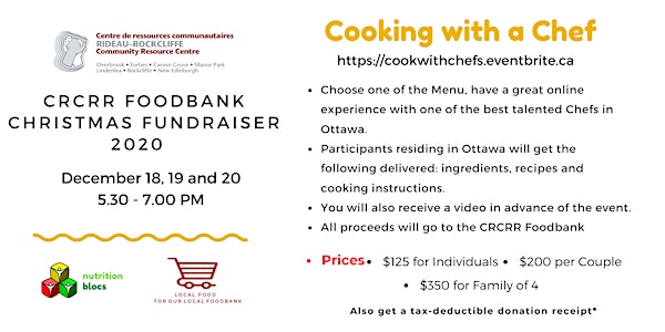 Cooking with a Chef - Rideau Rockcliffe CRC Foodbank Christmas Fundraiser