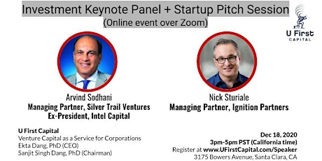 Investment Keynote Panel + Pitch Session by U First Capital