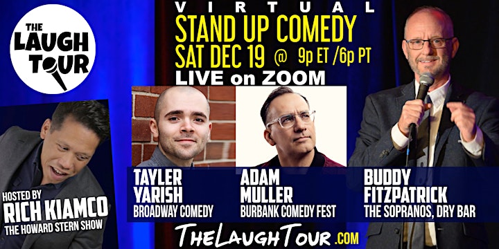 
		The Laugh Tour: VIRTUAL Stand Up Comedy via ZOOM image
