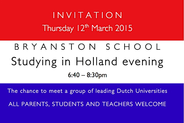 Studying in The Netherlands - Event at Bryanston School