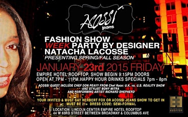 Art & Fashion Runway Show on Rooftop Overlooking Lincoln Center! primary image