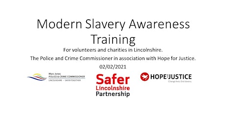 Free Modern Slavery Awareness Training for Volunteers & Charities primary image