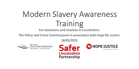 Free Modern Slavery Awareness Training for Volunteers & Charities primary image