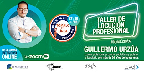 Imagen principal de Taller Online de Locución Profesional con Guillermo Urzúa