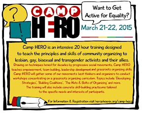Grassroots Organizing Training! Camp HERO! primary image