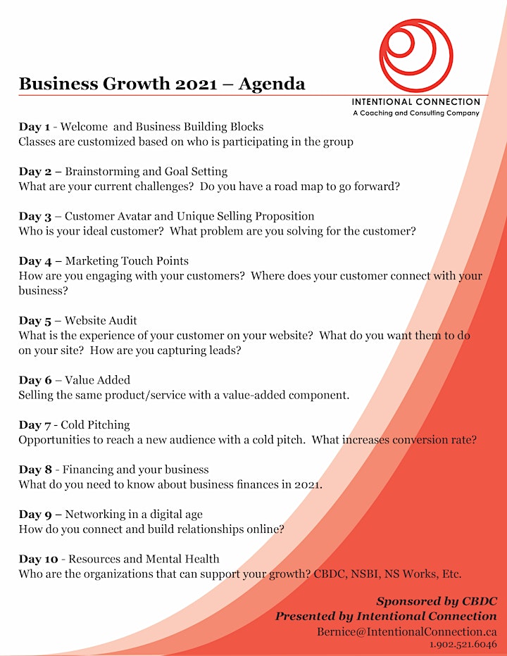 Business Growth in 2021 - Tues 9 am - 11 am  - 10 Weeks image