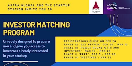 Round 2: Investor Matching Program - Meet Investors Interested in You