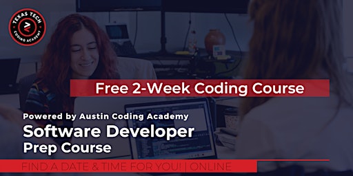 Free 2-Week Software Developer Virtual Prep Course - Texas Tech University
