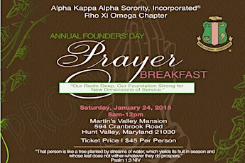 AKA RXO - 2015 Founders' Day Prayer Breakfast primary image