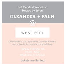 Oleander and Palm Felt Pendant Workshop at West Elm primary image