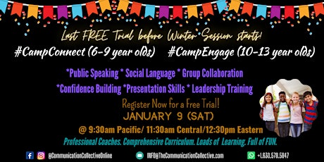 Free Trial PUBLIC SPEAKING/COMMUNICATION COACHING CAMP[Kids 6-13 years] primary image