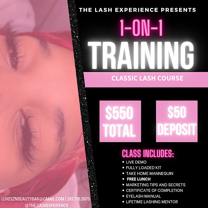 
		Classic one-on-one eyelash extension training image

