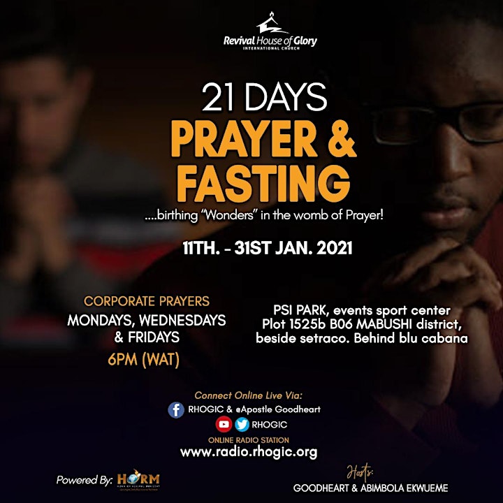 RHOGIC 21 Days Fasting and Prayer Service - January 2021 image