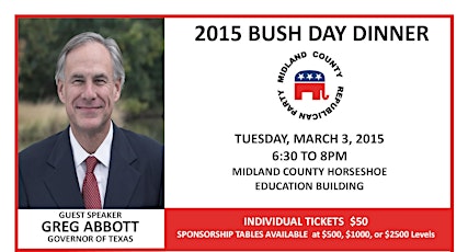2015 Midland County Republican Party Bush Day Dinner primary image