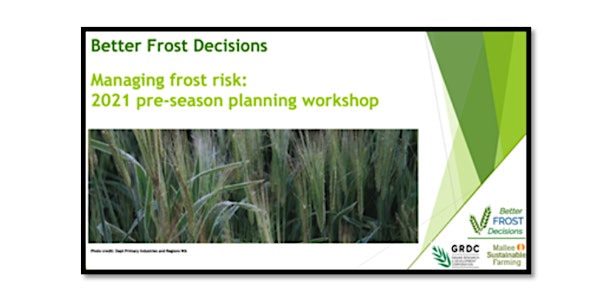 Frost Risk Management Workshop - Lock