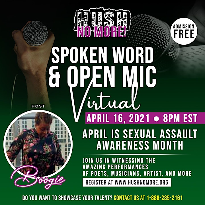 
		HUSH NO MORE  Spoken Word & Open Mic-Virtual image
