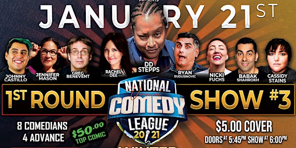 National Virtual Comedy League: Round 1 - Show #3 - THU 1/21 at 6 pm PST