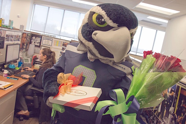 Blitz The Seahawk Valentine's Day Deliveries