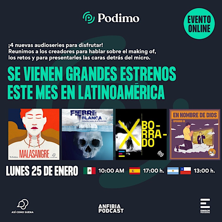 Imagen de Estreno de Cuatro Grandes Podcasts de América Latina en Podimo
