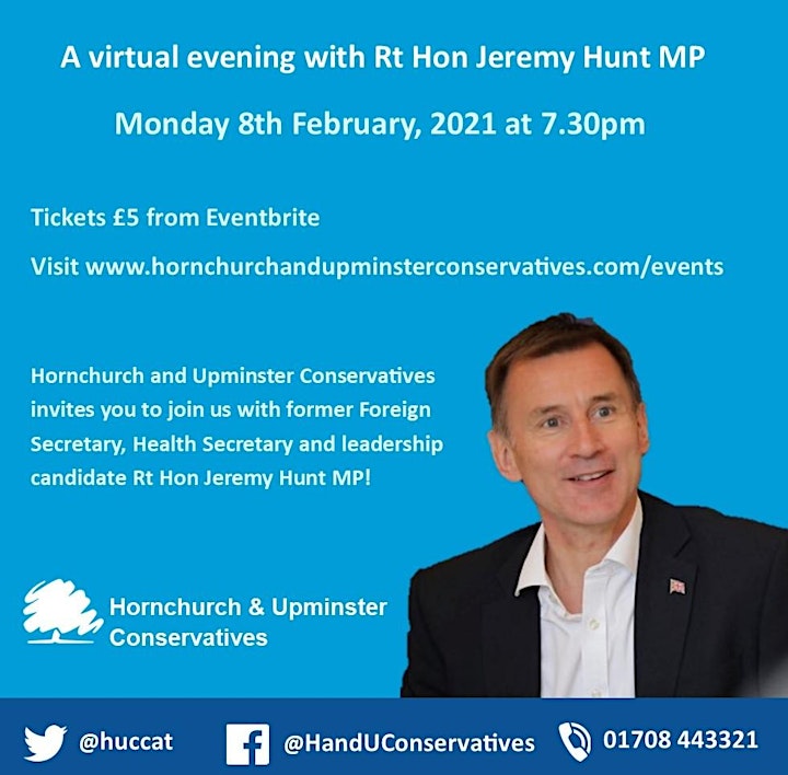A virtual evening with Rt Hon Jeremy Hunt MP image