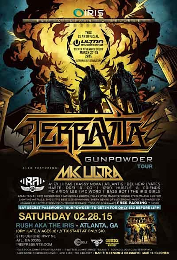 We DO have TICKETS AVAILABLE AT THE DOOR!!!!  TERRAVITA (live) & MK ULTRA (new track release) & RA  !!! ESP101 [LEARN TO BELIEVE] SATURDAY FEBRUARY 28:  Always one of our #1 biggest events w/ Terravita. HUGE!!!!