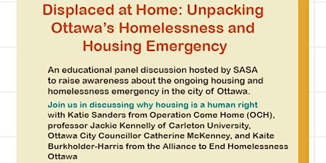 Displaced at Home: Unpacking Ottawa's Housing & Homelessness Emergency primary image
