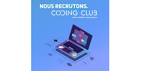 Image principale de Recrutement Cobras Tech2 Coding Club