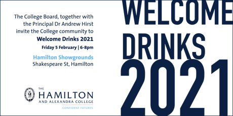 The Hamilton and Alexandra College Welcome Drinks 2021 primary image