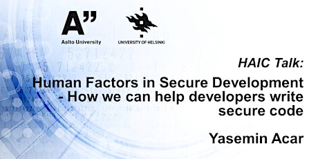 HAIC talk: Human Factors in Secure Development - with Yasemin Acar primary image