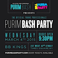 THE OFFICIAL PURIM BASH PARTY 2015 AND ALL NIGHT AFTER PARTY for 20's and 30's primary image