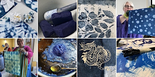 Hauptbild für Indigo Story, four week online workshop in printing  and dyeing Blue