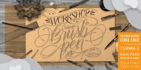 Imagem principal do evento Curso Online de Caligrafia - Brush Pen e Letras Cursivas - Quartas