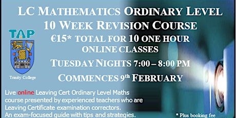 LC OL Maths Revision Classes - Session 2