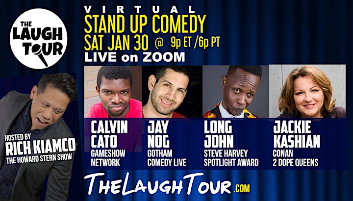 
		The Laugh Tour: VIRTUAL Stand Up Comedy via ZOOM image
