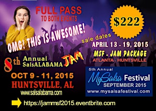 MSF - JAM Package (ATL and HSV) SEPT and OCT events 2015 primary image
