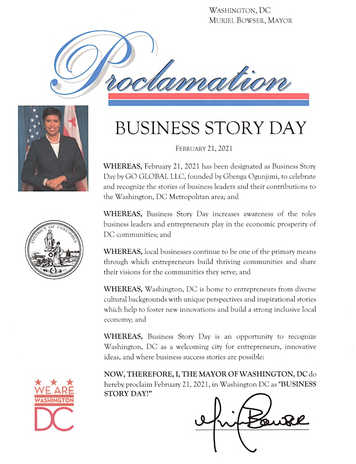 Business Story Day Official Proclamation Celebration image