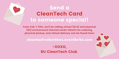 Valentine's Fundraiser:CleanTech Spring 2021 primary image