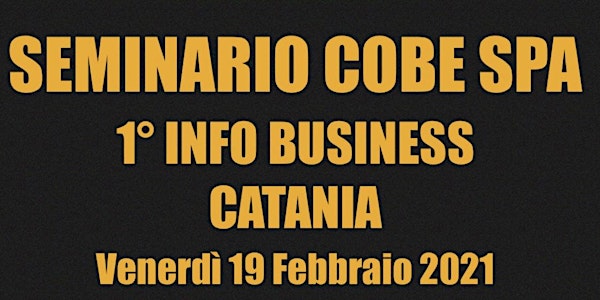 SEMINARIO COBE SPA  1° INFO-BUSINESS  - CATANIA