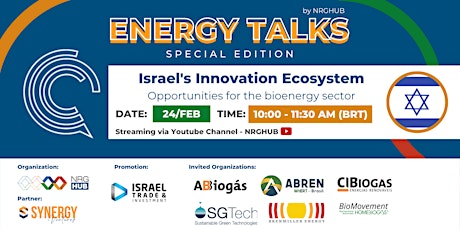 Imagem principal do evento ENERGY TALKS | Israel's Innovation Ecosystem