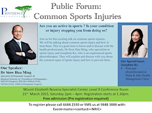 Public Forum - Common Sports Injuries primary image