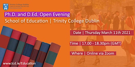 Imagen principal de Ph.D. and D.Ed. Open Evening Webinar Trinity College Dublin